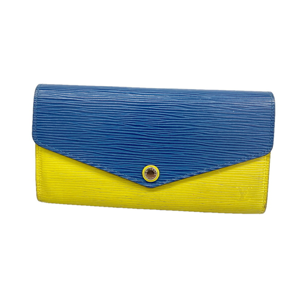 Louis Vuitton Epi Bicolor Portefeuille Sarah Long Wallet M60528 Pistache Saph...
